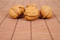 Walnuts on a wooden background