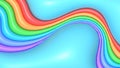 Background wallpaper with an abstract 3D rainbow wave design. Royalty Free Stock Photo
