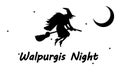 Walpurgis night witch on a broomstick