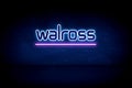 Walross - blue neon announcement signboard