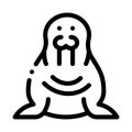 Walrus animal icon vector outline symbol illustration