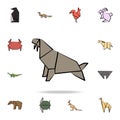 walrus colored origami icon. Detailed set of origami animal in hand drawn style icons. Premium graphic design. One of the