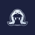 Walrus logo icon, arctic animal vector