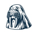 Ocean walrus for marine nautical logo design