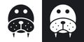 Walrus thin line vector icon set Royalty Free Stock Photo
