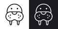 Walrus thin line vector icon set Royalty Free Stock Photo