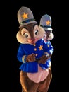 Chip and Dale Disney Characters on Black Background Royalty Free Stock Photo