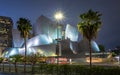 Walt Disney Concert Hall, Downtown financial district of Los Angeles city at night, California, United States of America Royalty Free Stock Photo