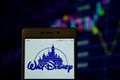 Walt Disney logo seen on the smartphone