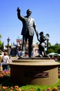 Walt Disney and Mickey Mouse Statue Anaheim Disneyland Royalty Free Stock Photo