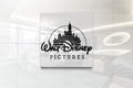 Walt disney pictures on glossy office wall realistic texture