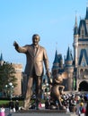 Walt Disney statue infront of the disneyland castle, Tokyo, Japan Royalty Free Stock Photo