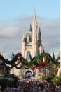 Walt Disney World Cinderella`s Castle at Christmas Orlando, Florida Royalty Free Stock Photo