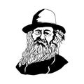 Walt Whitman.Vector portrait of Walt Whitman