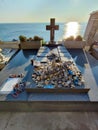 Walter Bonatti alpinist and writer tomb in portovenere cemetery Royalty Free Stock Photo