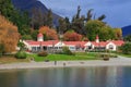 Walter Peak Farm, New Zealand. A large historic building on the shore of Lake Wakatipu Royalty Free Stock Photo