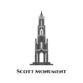 The Walter Scott Monument in Edinburgh. The best places to visit in the city. One of the most iconic Edinburgh landmarks, a must-