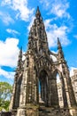 The Walter Scott monument on princess street Royalty Free Stock Photo