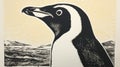 Penguin Lino Print: A Stunning Wildlife Mural In Black And White