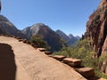 Walters wiggles to Angels Landing, zion national park, utah Royalty Free Stock Photo