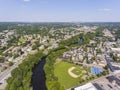 Waltham Charles River aerial view, Massachusetts, USA Royalty Free Stock Photo