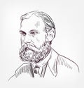 Walther Flemming vector sketch portrait isolated Royalty Free Stock Photo