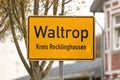 Waltrop city sign in germany