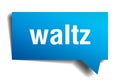 Waltz blue 3d speech bubble Royalty Free Stock Photo