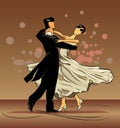 Waltz of love on brown background