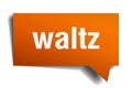 Waltz orange 3d speech bubble Royalty Free Stock Photo