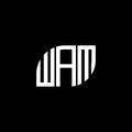 WAM letter logo design on black background. WAM creative initials letter logo concept. WAM letter design