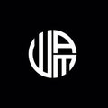WAM logo WAM icon WAM monogram WAM letter minimalist Circle flat Unique modern abstract logo design Royalty Free Stock Photo