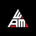 WAM triangle letter logo design with triangle shape. WAM triangle logo design monogram. WAM triangle vector logo template with red Royalty Free Stock Photo