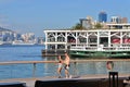 Wan Chai Ferry Pier, is a pier at the coast of Wan Chai 22 Aug 2021 Royalty Free Stock Photo