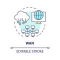 Wan connection type multi color concept icon