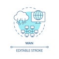 Wan connection type soft blue concept icon