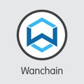 WAN - Wanchain. The Icon of Money or Market Emblem.