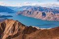 Wanaka lake and the surrounding mountains