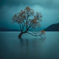 WANAKA LONELY TREE Royalty Free Stock Photo