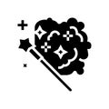 wand magic glyph icon vector illustration