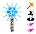 Wand Magic Tool Mosaic of CoronaVirus Elements Royalty Free Stock Photo
