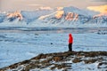 The wanderer on the ice Royalty Free Stock Photo