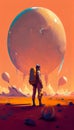 Wanderers of the Nebulous Star: A Graphic Novel Cover Featuring a Colorful Planet and Mysterious Objects