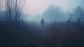 Wandering Eye A Psychological Terror Journey Through Foggy Woods Royalty Free Stock Photo