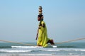 Wandering indian tightrope walker Royalty Free Stock Photo