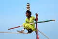 Wandering indian tightrope walker Royalty Free Stock Photo