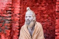 Wandering Shaiva sadhu (holy man) in ancient Pashupatinath Temp Royalty Free Stock Photo