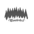 Wanderlust adventure forest logo white background vector