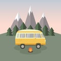 wanderlust camping adventure in the wilderness with camper van Royalty Free Stock Photo