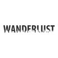Wanderlust. Text or labels with silhouette of forest. Royalty Free Stock Photo